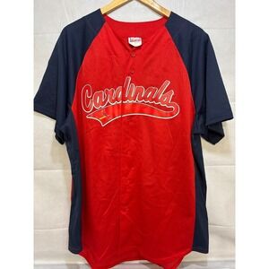 St. Louis Cardinals Off The Bench Men's XL Baseball Jersey‎ Red Button Vintage